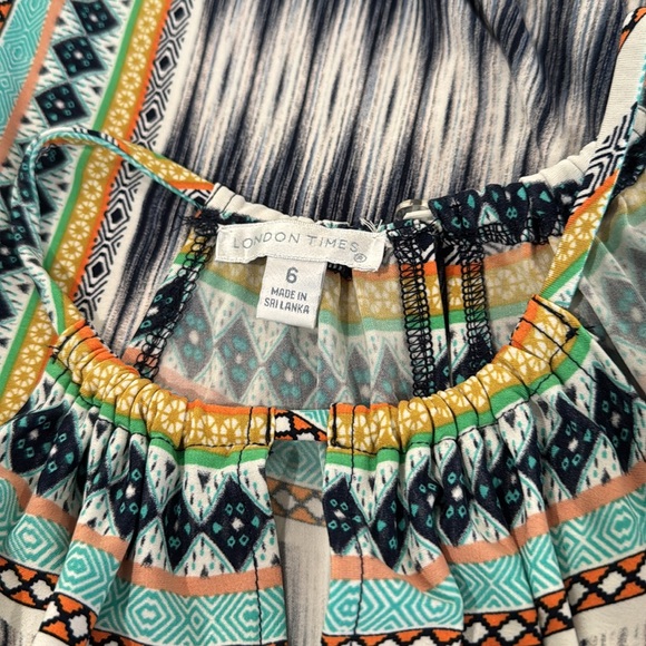 London Times Blue and White Halter Sheath Maxi Dress - Picture 7 of 8